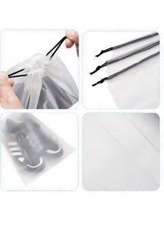 SYOSI Transparent Shoe Bags, 10 Pack Travel Large Shoes Pouch Storage, Dust-Proof Storage Clear Window with Drawstring with Rope for Men and Women  - Image 4