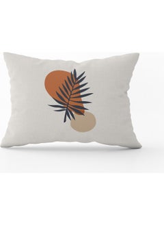 Cango Home Navy Blue Orange Bohemian Style Leaf Patterned Digital Printed Throw Pillow Pillow Case CGH662-3550 Double Sided Printed 