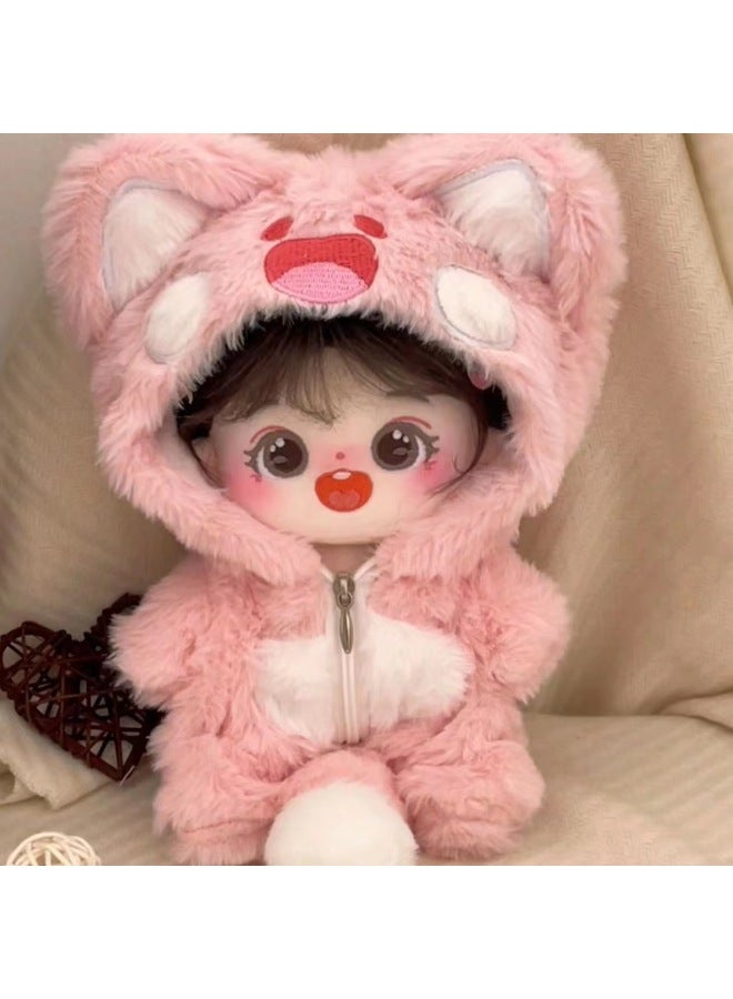 Chestnut Cotton Doll 20cm Non-Attribute Plush Doll Cute Girl's Heart Cute Doll Girl's Birthday Gift-Specifications:20cm Without Skeleton-Color:Chestnut Nude Baby + Hairstyle + Bear Sweater Three-piece Set - Image 4