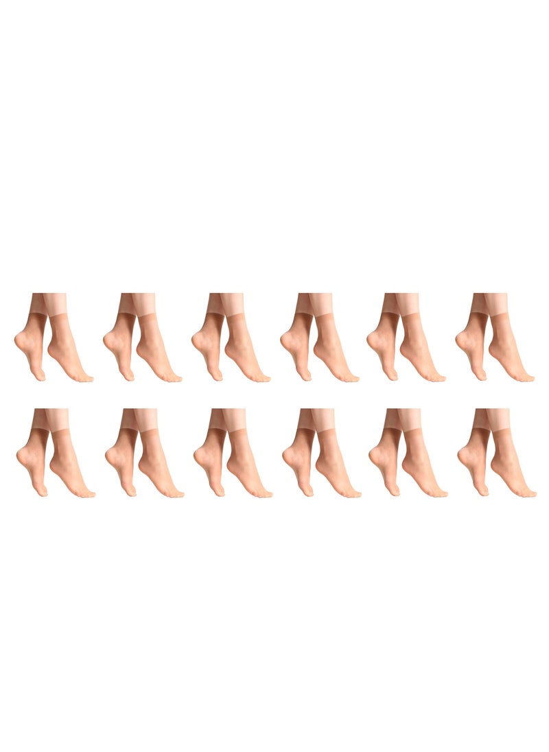 Be-Queen 12 pairs women's ankle high sheer socks - one size - lightweight anklet stockings  - Image 1