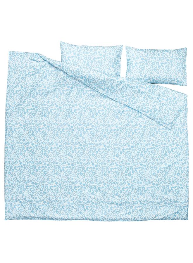 erorex Duvet cover and 2 pillowcases, white/blue, 240x220/50x80 cm - Image 5