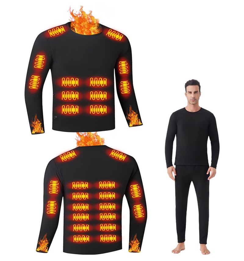DIMHLCDZA Heated thermal tops for men USB Charge 26 Zone Intelligent heated underwear thermals for mens rechargeable heated tops Winter Work camping motorcycles Extremely cold weather & 2XL - Image 1