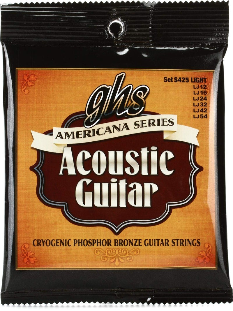 GHS Strings S425 Americana Series Phosphor Bronze Acoustic Guitar Strings, Light, 12-54 - Image 4