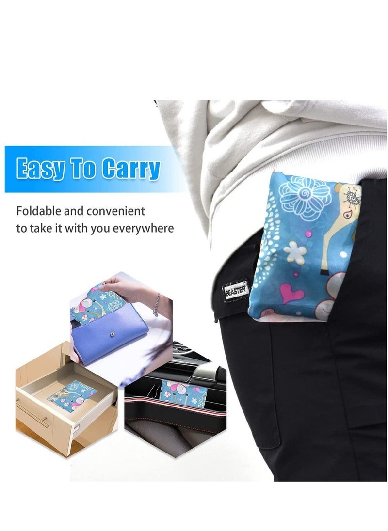 Generic - 6 Pcs Reusable Grocery Bag Foldable Eco-Friendly Shopping Bags Lightweight Washable Nylon Large Tote Bag - Image 1