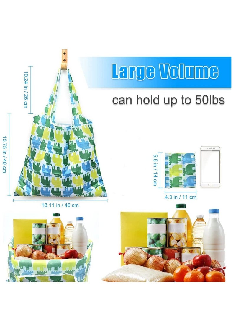 Generic - 6 Pcs Reusable Grocery Bag Foldable Eco-Friendly Shopping Bags Lightweight Washable Nylon Large Tote Bag - Image 1