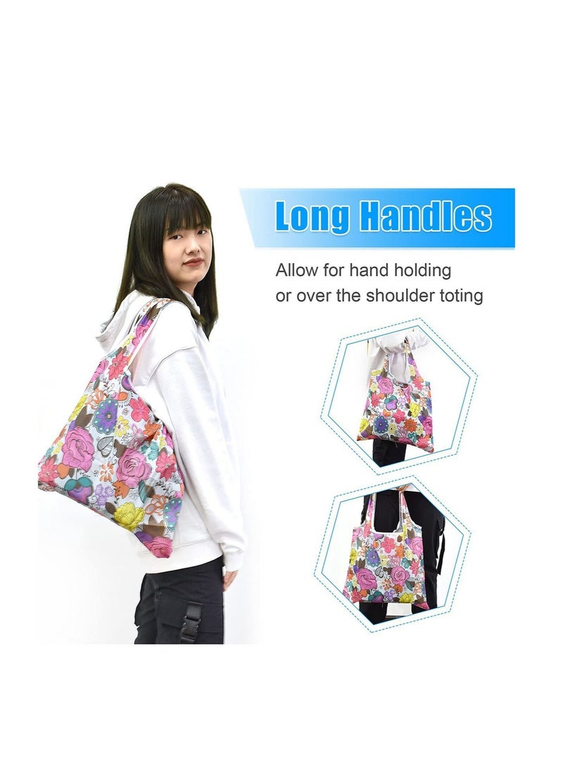 Generic - 6 Pcs Reusable Grocery Bag Foldable Eco-Friendly Shopping Bags Lightweight Washable Nylon Large Tote Bag - Image 1
