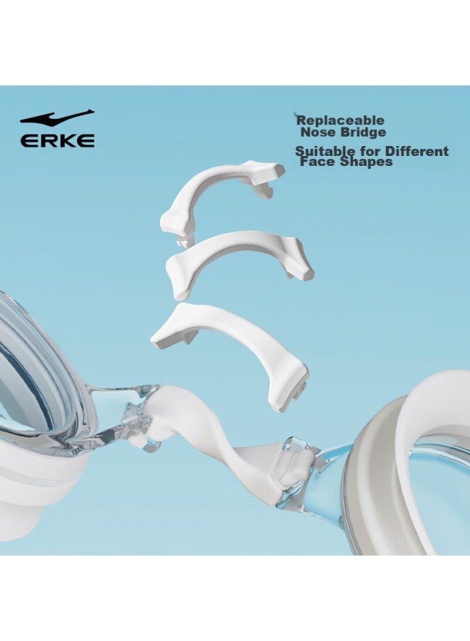 Erke Swimming Goggles, Waterproof And Anti-fog, For Men And Women, High-definition, For Myopia, Professional Sports Goggles For Swimming And Diving, White, 300 Degrees - Image 2