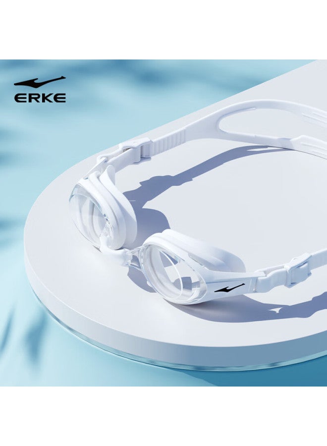 Erke Swimming Goggles, Waterproof And Anti-fog, For Men And Women, High-definition, For Myopia, Professional Sports Goggles For Swimming And Diving, White, 300 Degrees - Image 1