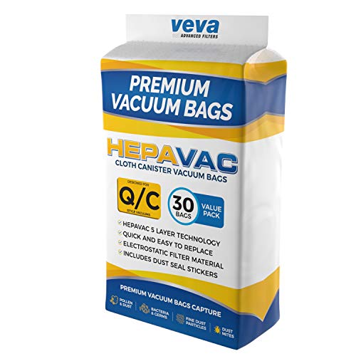 VEVA 30 Pack Type Q/C 53292 HEPA Vacuum Bags for Kenmore Canister Vacuum Cleaners 5055, 50558, 53291, 53292, Series 600, 400, 200 - Image 5