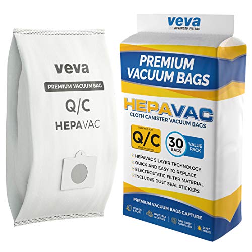 VEVA 30 Pack Type Q/C 53292 HEPA Vacuum Bags for Kenmore Canister Vacuum Cleaners 5055, 50558, 53291, 53292, Series 600, 400, 200 - Image 1