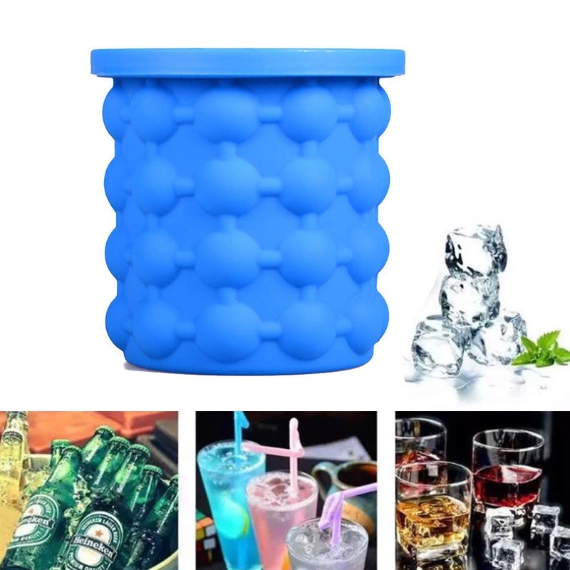 Flipco Silicone Ice Bucket & Ice Mold with lid, Silicon Ice Cube Maker Ice Cube Mold Cup, Suitable for Cold Storage Cold drimks - Image 5