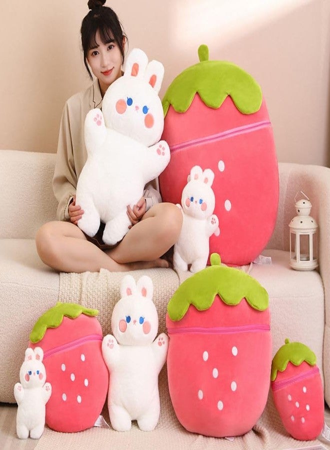 Storescent Hidden Fruit Bunny Soft Toys for Kids, Stuffed Animal Plush Soft Toys for Boys and Girls | Medium, Cute Rabbit Strawberry Pink Bunny - Zipper Plush Toy (Pink) - Image 3
