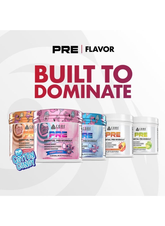 كور نيوتريشنالز بري إسينشال قبل التمرين من Core Nutritionals بنكهة الليمون واللايم522 جم – 30 حصة لدعم الطاقة والأداء الرياضي - Image 5