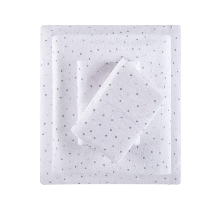 COZY SOFT 100 COTTON FLANNEL PRINT ANIMALS STARS CUTE WARM ULTRA SOFT COLD WEATHER SHEET SET BEDDING TWIN GREYPINK DOTS 3 PIECE