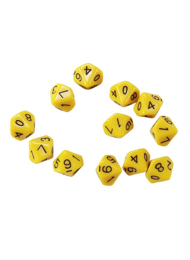 Learning Advantage LEARNING ADVANTAGE 10-Sided Dice - Set of 12 - Hands-On Math Manipulative - Teach Early Numeracy - Math Games for Kids 