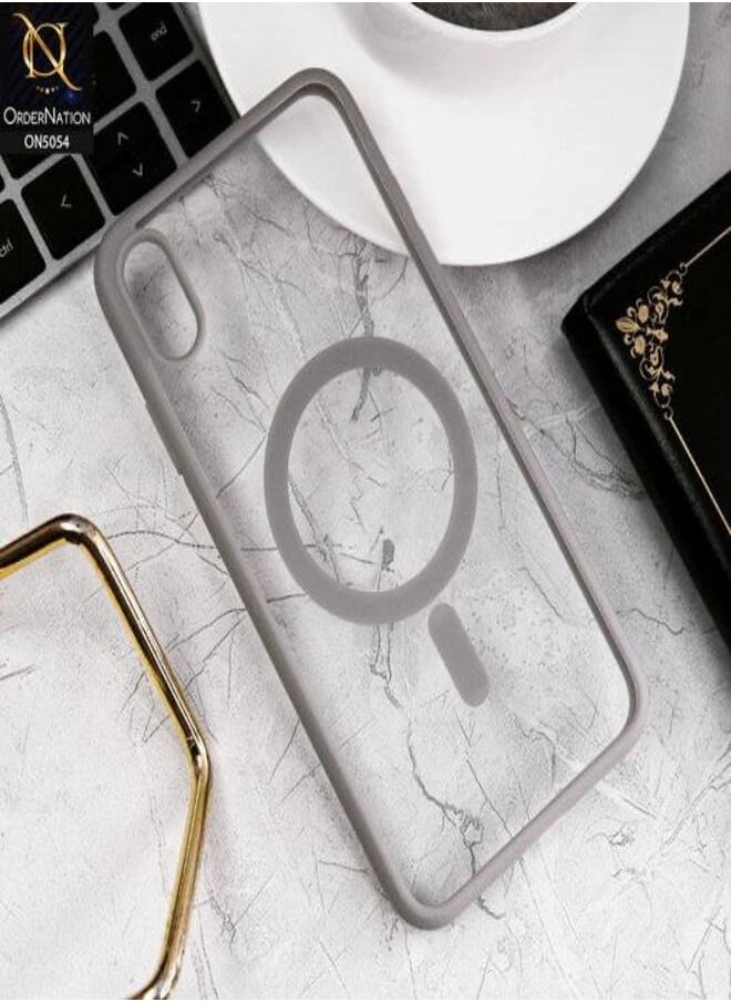 Generic - Magsafe Case for iphone Xs Max Magsafe Clear Cover Magnetic Wireless Charging Support, Shockproof Protection, Scratch-Resistant for iphone Xs Max - Grey - Image 1