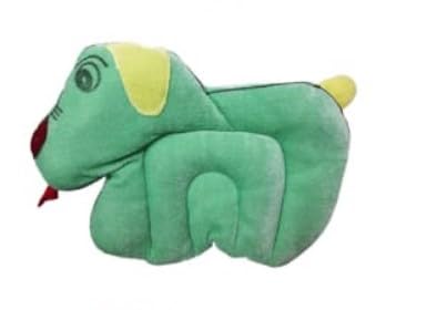 Velvet Soft Neck Supporting Solid Soft Head Shaping Pillow (Light Green Puppy Pillow)  - Image 2