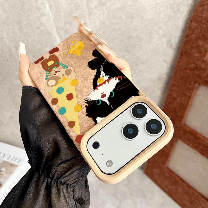 Apple iPhone 17 Pro phone case with a cute cat cartoon design for shock protection - Image 3