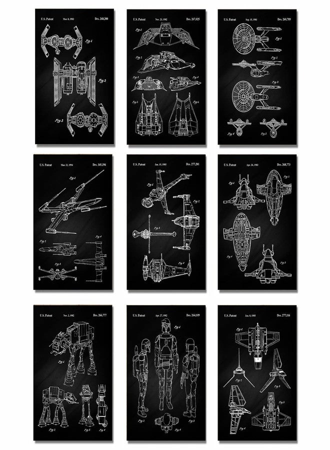 PARTH IMPEX Vintage Star Vessels Patent Prints - Set of 9 (8x10) Unframed Wall Art Poster Gifts for Boys Men Women Home Office Studio Garage Man Cave Student Comic-Con Sci Fi Wars Movies Fan Game Room Decor - Image 1