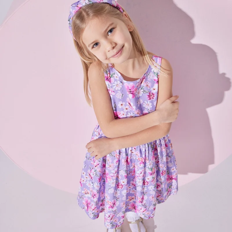 Luna Mia Lilly Flower Dress with Hairband Accessory