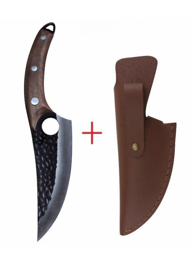 Browning - Stainless Steel Express Skinning and Cutting Point Knife Hammer Pattern Slicing Knife Deboning Knife Beef and Sheep Butchering Knife - Walnut Color Handle - Image 1