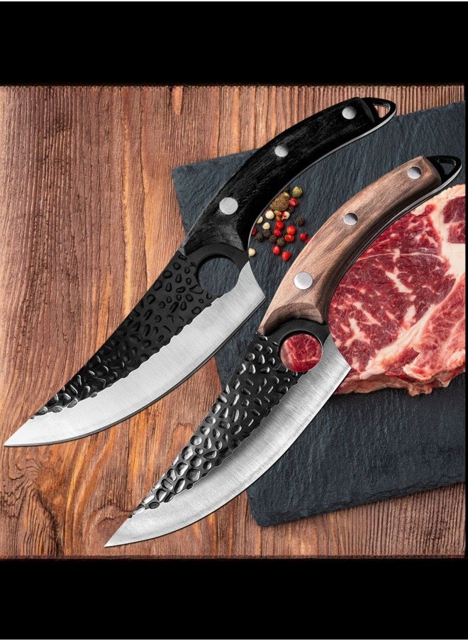 Browning - Stainless Steel Express Skinning and Cutting Point Knife Hammer Pattern Slicing Knife Deboning Knife Beef and Sheep Butchering Knife - Walnut Color Handle - Image 1