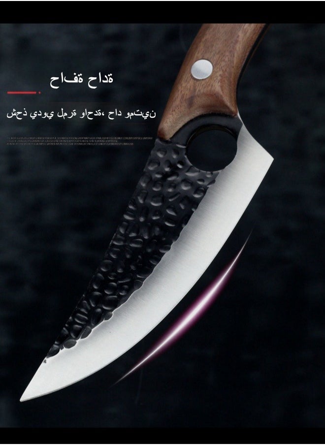 Browning - Stainless Steel Express Skinning and Cutting Point Knife Hammer Pattern Slicing Knife Deboning Knife Beef and Sheep Butchering Knife - Walnut Color Handle - Image 1