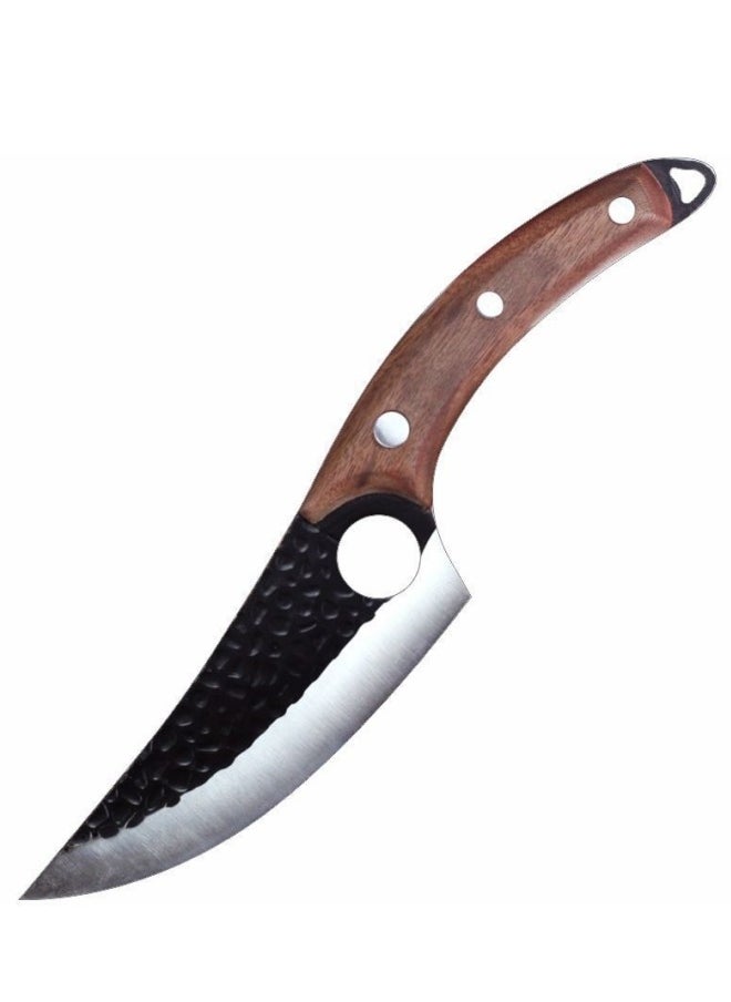 Browning - Stainless Steel Express Skinning and Cutting Point Knife Hammer Pattern Slicing Knife Deboning Knife Beef and Sheep Butchering Knife - Walnut Color Handle - Image 1