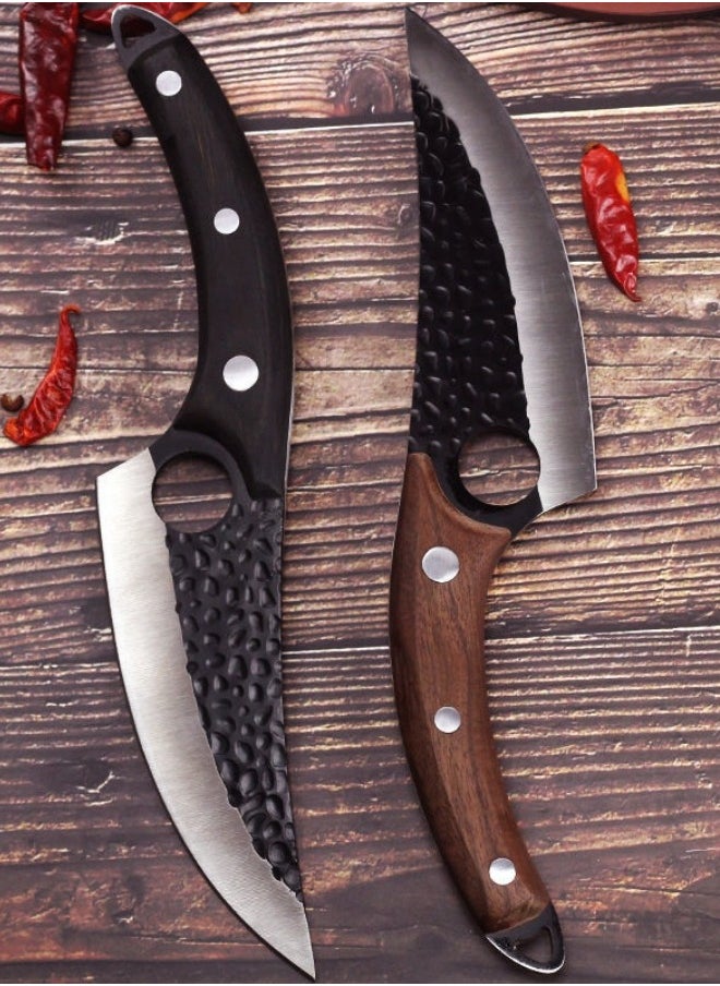Browning - Stainless Steel Express Skinning and Cutting Point Knife Hammer Pattern Slicing Knife Deboning Knife Beef and Sheep Butchering Knife - Walnut Color Handle - Image 1
