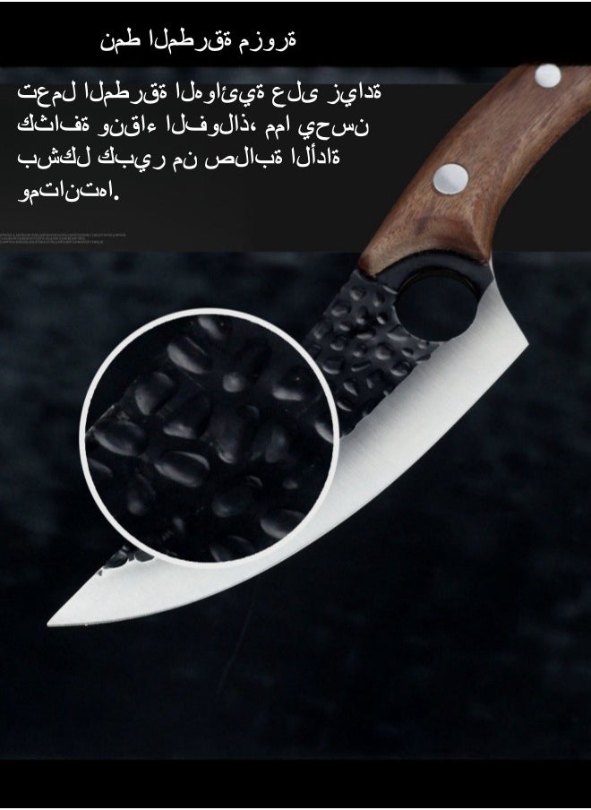 Browning - Stainless Steel Express Skinning and Cutting Point Knife Hammer Pattern Slicing Knife Deboning Knife Beef and Sheep Butchering Knife - Walnut Color Handle - Image 1