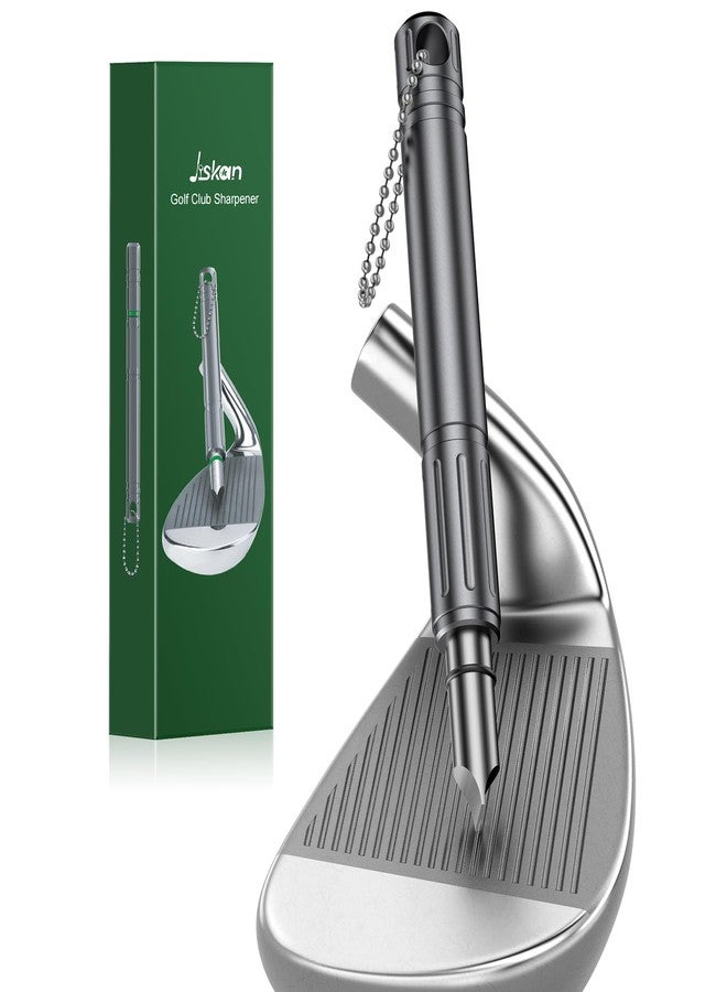 Jiskan Pro Golf Club Grooves Sharpener Cleaner Tool for Wedges&Irons, Essential Golf Accessories Golf Gifts for Men Cool Golf Gear Unique Golf Bag Accessories Golf Gadget (Grey) - Image 1