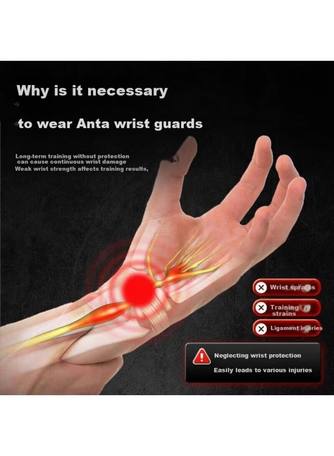 ANTA دعامة معصم أنتا لعلاج التهاب الأوتار وإصابات المعصم ودعم اللياقة البدنية ودعامة رياضية لتثبيت المعصم وسوستة ضغط للبادمنتون - Image 3