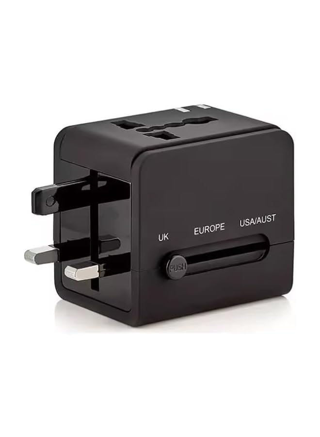 promass Universal Travel Adapter, International Travel Adapter with Global Compatibility, Stay Energized in over 180 Countries Worldwide (Black) - Image 1