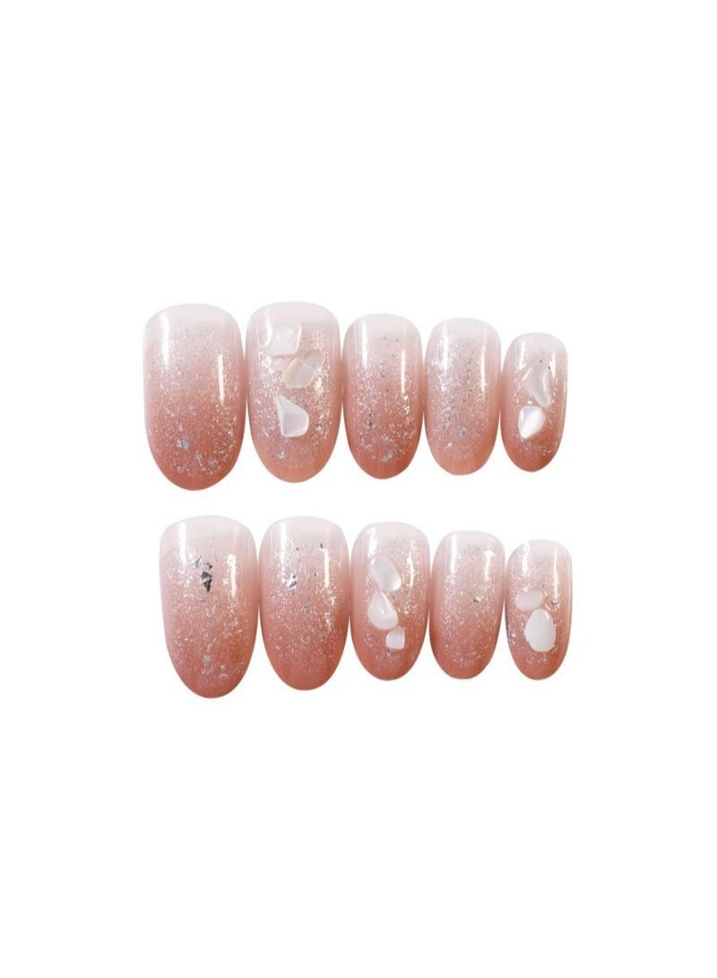 SCHAVO Shell Fragments Mid-length Press on Nails 24Pcs - Image 1