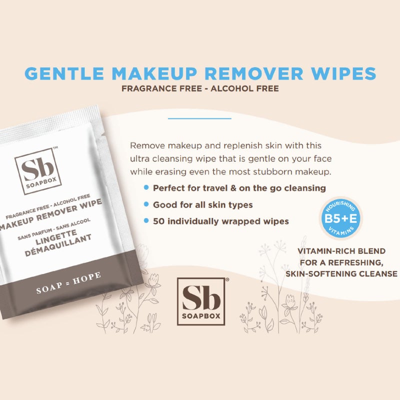 Soapbox Fragrance-Free Makeup Remover Wipes - Gentle Facial Cleansing Wipes for Dirt and Oil, Alcohol Free Makeup Remover Pads 50 Count - Image 2