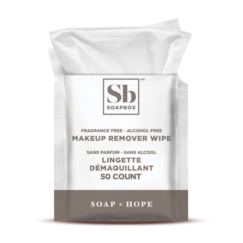 Soapbox Fragrance-Free Makeup Remover Wipes - Gentle Facial Cleansing Wipes for Dirt and Oil, Alcohol Free Makeup Remover Pads 50 Count - Image 1