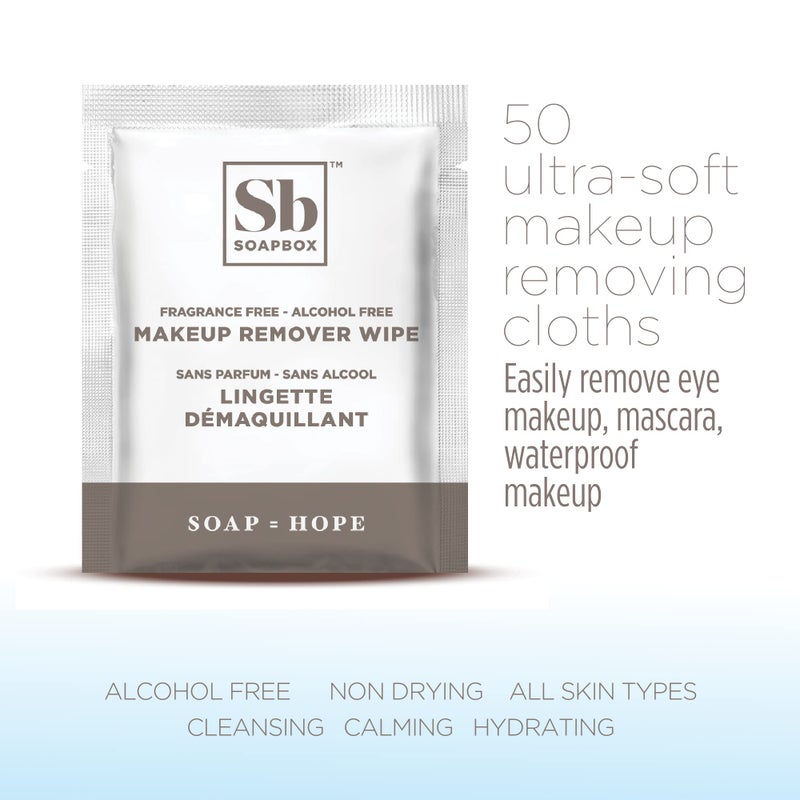 Soapbox Fragrance-Free Makeup Remover Wipes - Gentle Facial Cleansing Wipes for Dirt and Oil, Alcohol Free Makeup Remover Pads 50 Count - Image 3