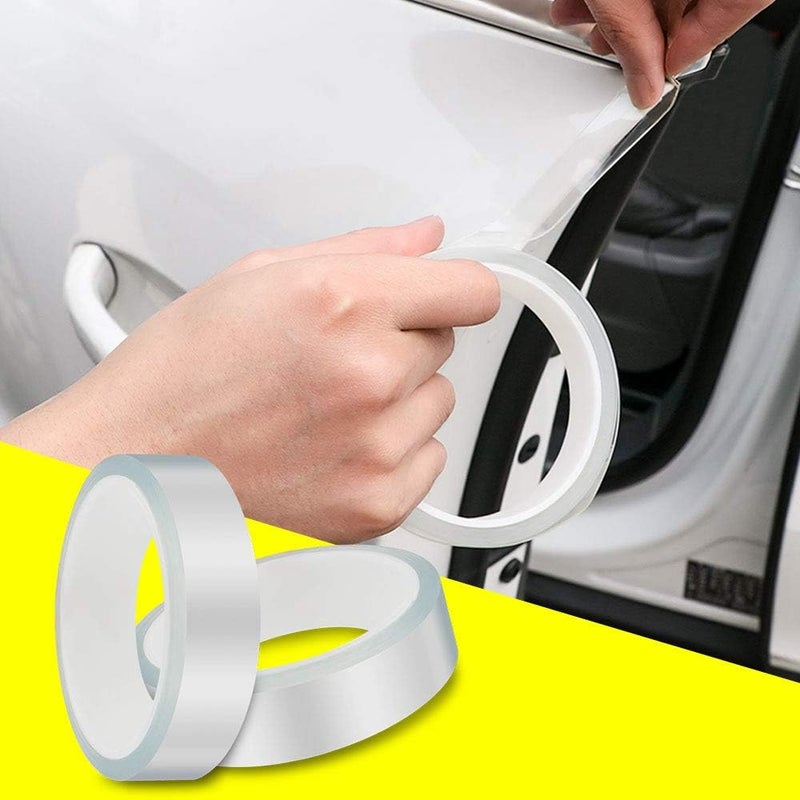 QBUC Car Door Edge Guard Clear Universal Door Sill Protector Car Door Trim Edge Guard Protection Film Anti-Collision Fits for Most Car,0.8in16ft(2cm5m) Transparent - Image 1