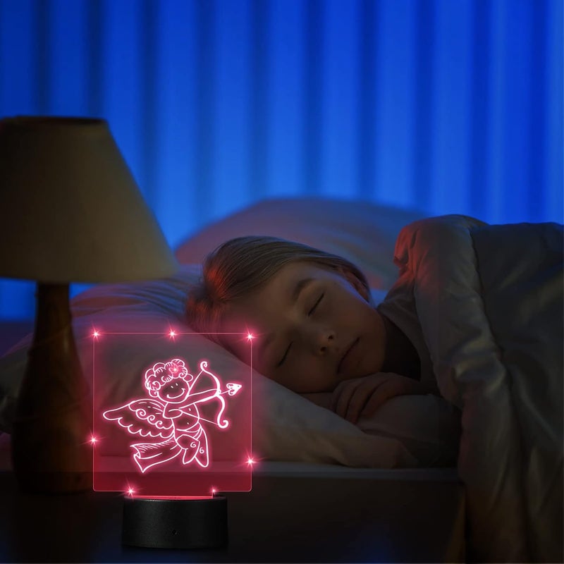 Riakrum 12 Pieces LED Light Display Base with Clear Acrylic Square Sheet 3D Night LED Lamp Display Base 16 Colors and 4 Modes Remote Control USB Cable for DIY Craft Room Bar Child Gift Lamp Light Set - Image 3