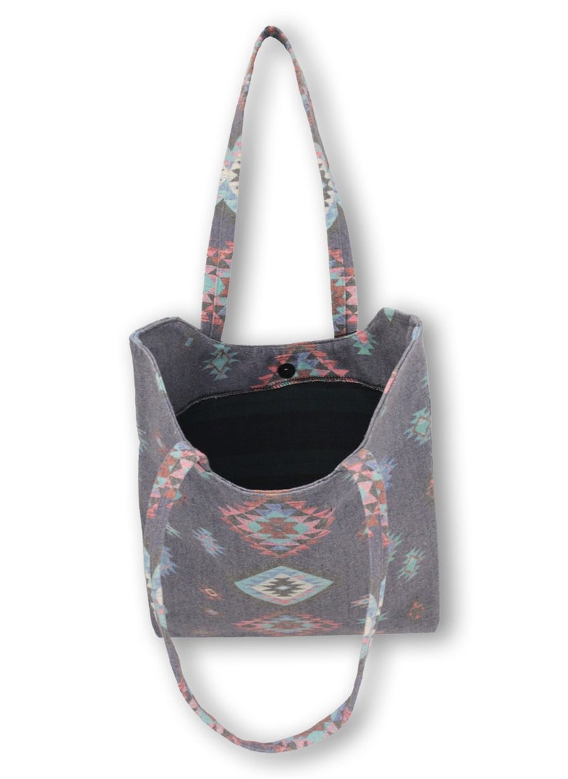 Gharibo Bags casual printed linen tote bag w230014c  - Image 3