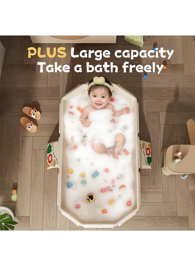 يلا جوي حوض استحمام قابل للطي للأطفال، قاعدة غير قابلة للانزلاق، تخزين سهل، مثالي للمساحات الصغيرة - حوض استحمام سريع الطي بدون مجهود، حوض استحمام محمول للأطفال الرضع والأطفال الصغار (29.5 × 27.6 × 17.7 بوصة) - Image 3