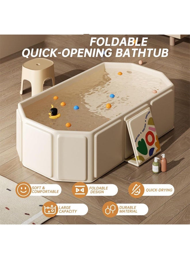 يلا جوي حوض استحمام قابل للطي للأطفال، قاعدة غير قابلة للانزلاق، تخزين سهل، مثالي للمساحات الصغيرة - حوض استحمام سريع الطي بدون مجهود، حوض استحمام محمول للأطفال الرضع والأطفال الصغار (29.5 × 27.6 × 17.7 بوصة) - Image 4