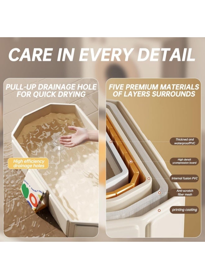 يلا جوي حوض استحمام قابل للطي للأطفال، قاعدة غير قابلة للانزلاق، تخزين سهل، مثالي للمساحات الصغيرة - حوض استحمام سريع الطي بدون مجهود، حوض استحمام محمول للأطفال الرضع والأطفال الصغار (29.5 × 27.6 × 17.7 بوصة) - Image 5