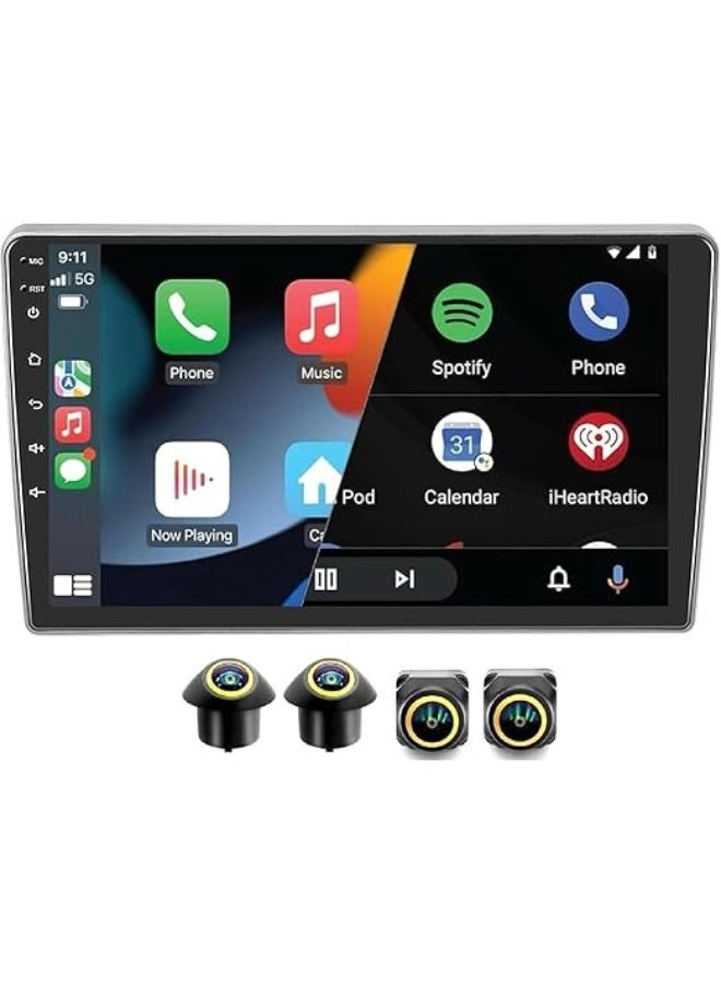 SHEZA STAR Android Car Stereo for Peugeot 407 2004-2011 4GB RAM 64GB ROM Support Carplay, M-Link Wi-Fi BT, Radio GPS, 9 Inch IPS.QLED, Screen with 360D Camera Included - Image 1