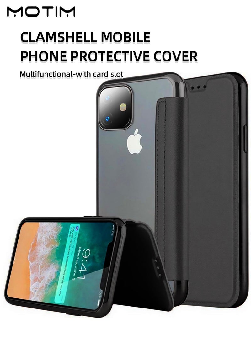 Motim iPhone 16 Pro/16 Pro Max Flip Case with Card Holder, Sturdy Stand Fuction, Shockproof Drop Protection, Leather Protective Phone Case Transparent Back Cover for iPhone 16 Pro Max/16 Pro Max - Image 2