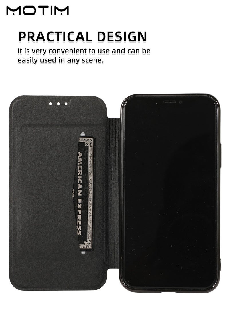 Motim iPhone 16 Pro/16 Pro Max Flip Case with Card Holder, Sturdy Stand Fuction, Shockproof Drop Protection, Leather Protective Phone Case Transparent Back Cover for iPhone 16 Pro Max/16 Pro Max - Image 4