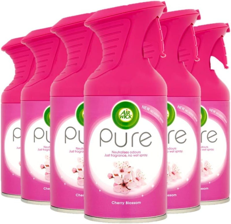 Air Wick معطر هواء إير ويك بيور بزهور الكرز - 250 مل، عبوة من 6 - Image 1