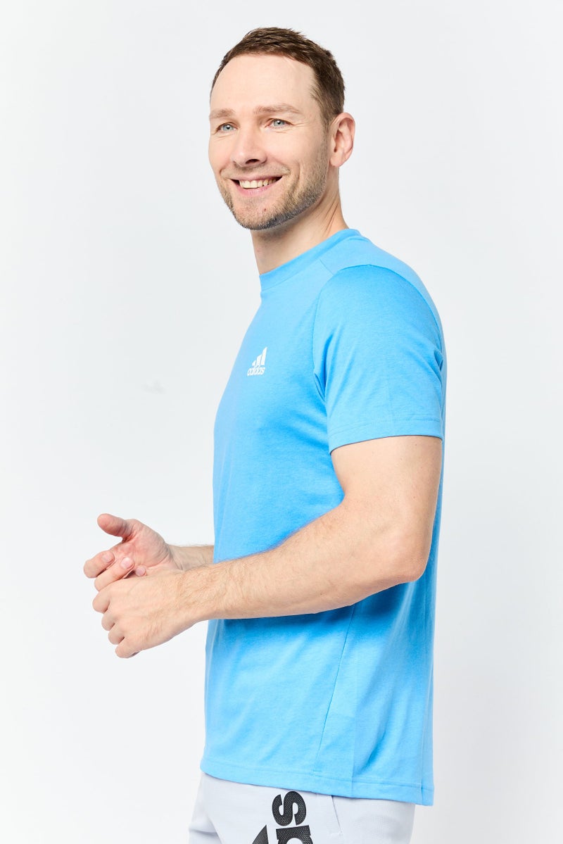 Adidas Men Sportswear Fit Short Sleeves Training T-Shirts, Blue - Image 2