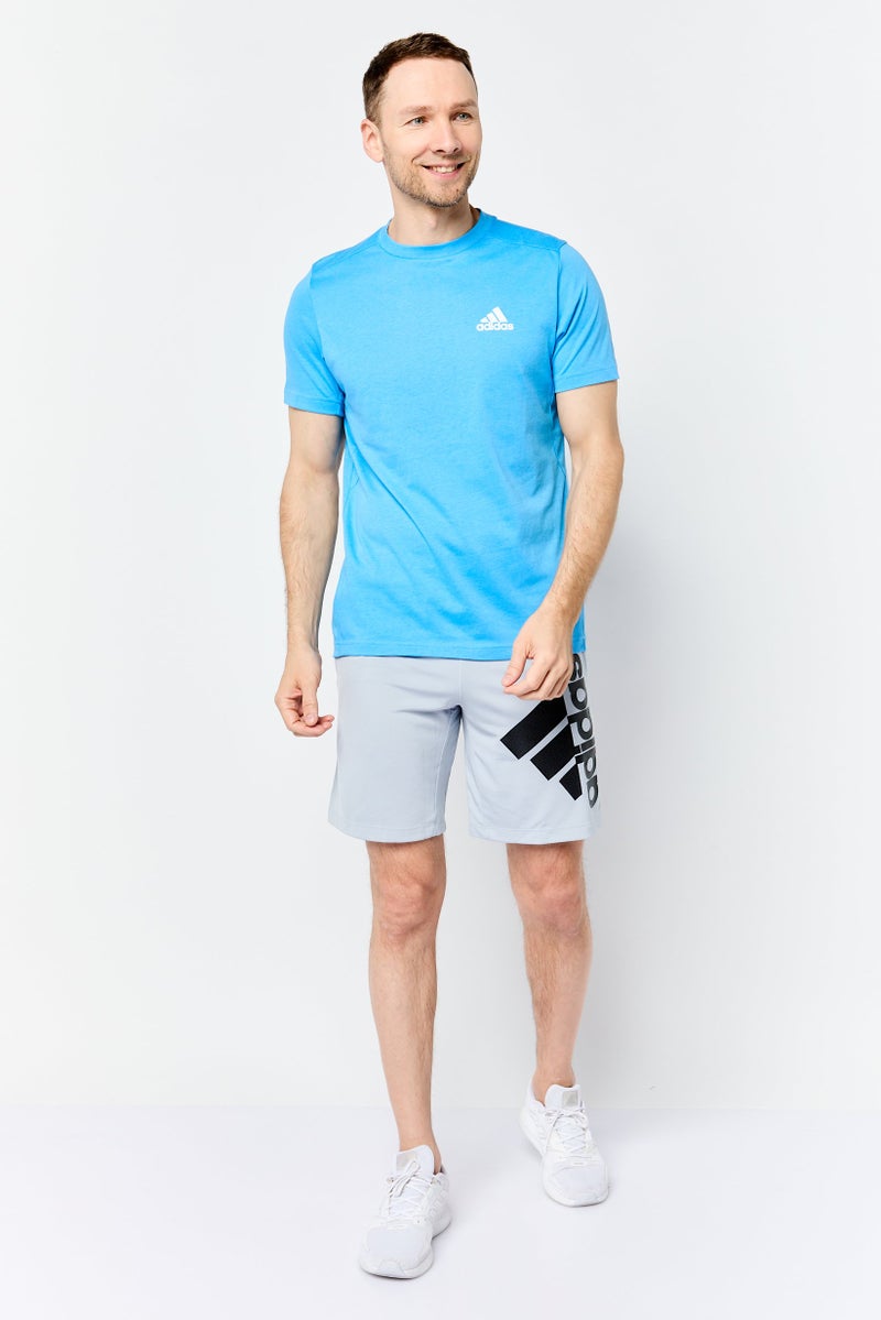 Adidas Men Sportswear Fit Short Sleeves Training T-Shirts, Blue - Image 3