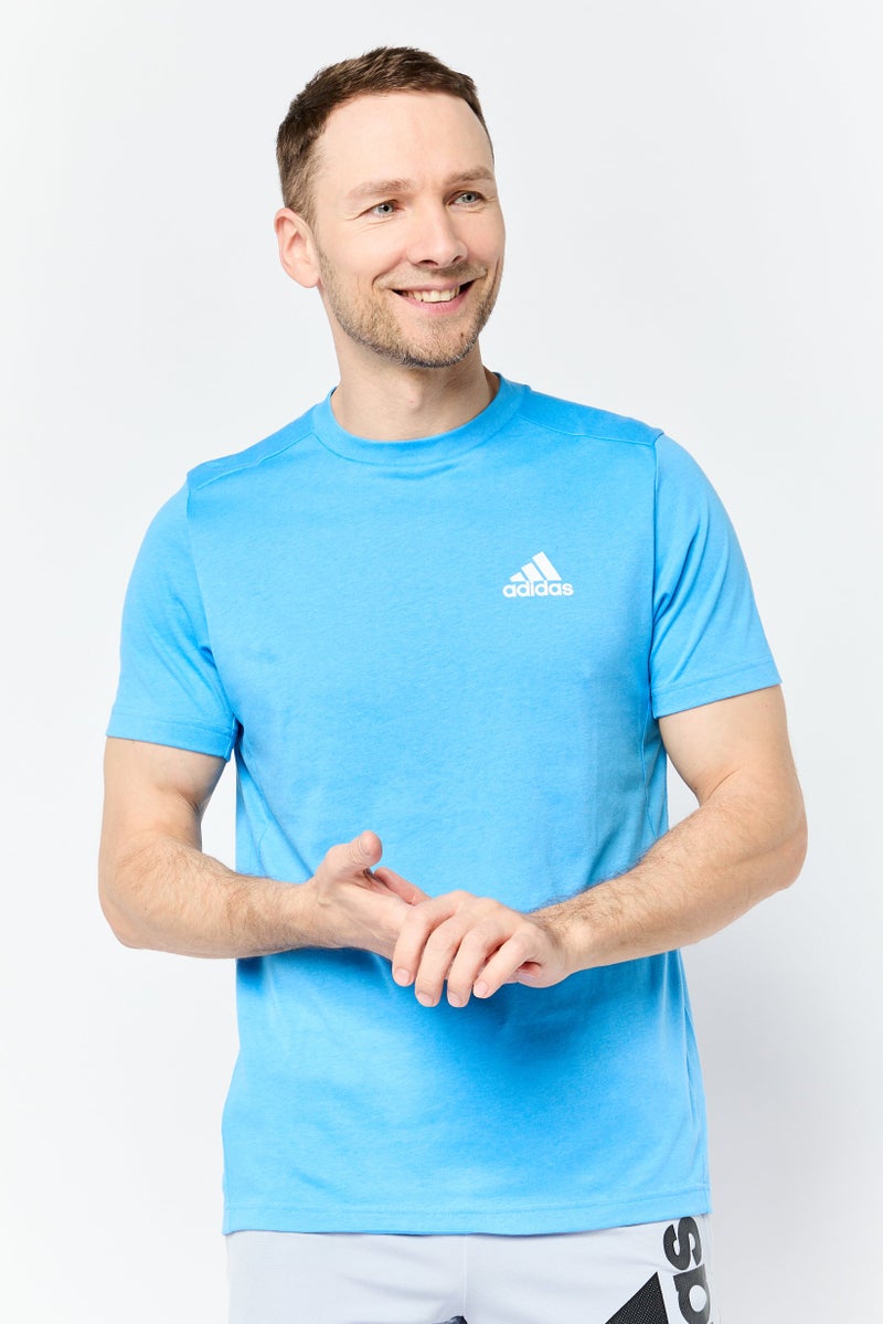 Adidas Men Sportswear Fit Short Sleeves Training T-Shirts, Blue - Image 1